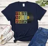 女性用Tシャツ1982ベストメンズパーティー40歳の誕生日シャツ100％コットンストリート衣類女性Tシャツ短袖トップ240323