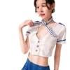 Plus Size Fat MM Sexy Flight Attendant Fun Underwear Bag Hip Sailor Open Bunny Takeoff Ultra Short Skirt Uniform Set For Women 571255