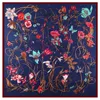 130cm Luxury Brand Design Floral Big Square Scarf Twill Silk Scarf Women Kerchief Scarves For Ladies Fashion Shawl Echarpe 240314