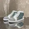 Casual Model Women's Shoes High-Top 663 Leather Full Diamond Men's and Low-Top Star