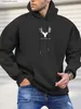 Herrtröjor tröjor Enkel gevärtryck Mens Casual Street Style Clothing Hot Sale Creative Pullover Pocket Autumn and Winter Hoody Q240322