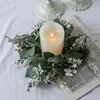 Candle Holders Pack Of 2 Realistic Plant Wreath Table Decorations Wedding Rings Appearance For Mall Shop Decors