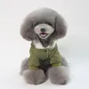 Dog Apparel Thick Pet Clothes Cats And Dogs Two-legged Denim Military Style Warm Cotton For Autumn Winter