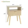 Maxsmeo Table, Wooden Bedside with Drawers, Modern Coffee Table Suitable for Bedrooms and Small Spaces, Solid Wood Legs, Easy to Assemble, Natural