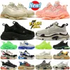 Designer Triple S män kvinnor casual skor sneakers plattform solbränna klart ensam svart vit grå röd rosa blå kunglig neon gröna herr tränare sport sneaker sko 36-45