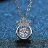 Ketten Wz0042Lefei Mode Luxus Klassische Moissanit Diamant-set Nimble Crown Halskette Für Frauen 925 Sterling Silber Party Schmuck Geschenk