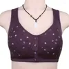 Bras Push Up Full Bra Plus Tamaño Algodón Mujer Ropa interior Cierre frontal Bralette inalámbrico Transpirable Suave Deporte Sin costuras Fino