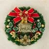 Fiori decorativi 40 cm Ghirlanda di bowknot di Natale Ghirlanda realistica con palla di Natale brillante e foglie artificiali Decorazione per feste