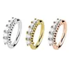 Nasenringe Ohrstecker 1 stück 3 Farben Chic Kleine Dünne 5 Kristalle Strass Charming Hoop Ring Für Frauen Mädchen Ohrring Modeschmuck Drop Del Dhapt