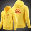 Sweats à capuche pour hommes motos GasGas 2024 impression couleur unie fermeture éclair à capuche à manches longues veste décontracté sweat à capuche pull hauts