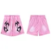 Shorts voor heren Nieuw Hellstar-paar Katoen voor Dagelijks Casual Roze Losse joggingbroek Y2K Zomerstijl H240401