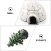 Dekoracje ogrodowe igloo Model mini choinki symulowane ozdoby lodowe modele house