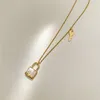 New Arrival Titanium Steel Lock Necklace Gold Color Key Choker Necklace Women