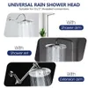 Pdpbath Large 10 Inch Rain Head, 8-setting Rainfall Showerheads, High Pressure Shower Heads with 360° Adjustable Brass Swivel Ball Joint, Tool Free