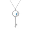 Chains STL Border European And American S925 Sterling Silver Necklace Female Forest Style Key Niche Design High-end Zirconia