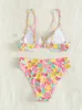 Designer Swimsuit Women Bikini sets surfen Single Adult Flower Print Geplooed Steel Tote Bikini Swimsuit