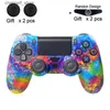 Spelkontroller Joysticks Data Frog Camo Silikon täcker hud för PlayStation 4 Controller Protector Case för Pro Slim Joystick Thumb Gripsy240322