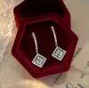 2024 Ins Top Sell Clip Earrings Drop Ship Sparkling Luxury Jewelry Sweet Cute 925 Sterling Silver T Princess Cut 5A Zircon Party Elegant Women Earring For Mother Gift