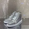 Casual Model Women's Shoes High-Top 663 Leather Full Diamond Men's and Low-Top Star