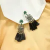 Orecchini pendenti vintage insetto corda nera nappa pendente chafer goccia dichiarazione per gioielli di design di Halloween all'ingrosso sfuso