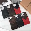 Leather Designer Phone Cases For iPhone 15 Pro Max 14 13 12 11 L iPhone15 15ProMax Fashion Back Cover Luxury Mobile Shell Card Holder Pocket Case