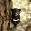 정원 장식 섬세한 질감 미니어처 곰 조각을 설치하기 쉬운 장식 소형 미니 독서 책 동물 동상