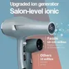 Secador de cabelo Faszin Ionic Salon, secador de cabelo profissional 2200W motor CA de secagem rápida 2 velocidades, 3 configurações de calor, botão de resfriamento, com difusor, bico, pente concentrador