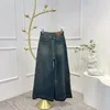 Damesbroeken Dames Effen Wijde pijpen Vintage denim jeans Hoge kwaliteit Casual volledige lengte Streetwear All-match