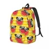 Zaino Zainetto Studente Summer Pug e Anguria Borsa a tracolla per laptop Scuola