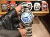 남성 시계 패션 디자이너 분위기 스카이 블루 다이얼 아랍어 숫자 자동 기계식 시계 무료 배송 방수 방수 사파이어 유리 남성 손목 시계