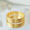 Cluster Rings Real 18K Gold Copper Coin Ring AU750 Colored Non Demolding Fine Jewelry For Men And Women Commemorative Day GiftR0018