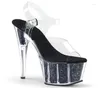 Chaussures de danse 6 pouces Transparent haute plate-forme pleine mode Sexy 15-17 cm talons mariée Noble