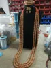 Ensemble de boucles d'oreilles et collier de luxe, grandes perles de corail authentiques, bijoux de mariée, mariage africain et nigérian pour les mariées, CNR850