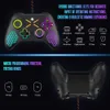 Contrôleurs de jeu Joysticks RGB LED Jeu PC coloré pour fenêtre Gamepad 6-Asix Turbo Control Controller Console de jeu vidéo Y240322