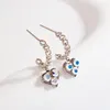 Boucles d'oreilles demi-anneaux avec cristaux d'autriche, breloque pour filles, Bijoux de fête, Piercing tendance, cadeau pour dames