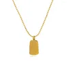 Hänghalsband mångsidig graverad bokstav titan stål kedja kedja för kvinnor minimalistisk elegant guldpläterad halsband