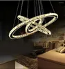 Chandeliers Modern Crystal Chandelier Lamp Round Ring Light Pendant Lighting Remote Control Dining Room Living Bedroom Restaurant