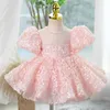 Sweet Pink Jewel Flower Girl Dresses Girl's Birthday Dresses Girls Party Skirt Girl Everyday dress Kids' Party Wear SZ 2-12 D322095