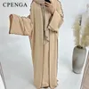 Ethnic Clothing 3 Pieces Muslim Modest Dress For Women Arab Plain Hijab Abaya Ramadan Islamic Turkey Long Sleeve Dresses With Inner