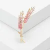 Women Brooches Korean Fashion Style Rhinestone Ear of Wheat Lapel Crystal Zircon Pins Luxury Jewelry Accessories For Clothing