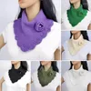 Scarves Women Knitted Collar Scarf Neck Winter Warm Flower Thick False Ring Elastic Neckerchief