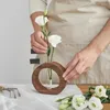 Vasi Vaso per fiori idroponico Disposizione di decorazioni in legno Disposizioni di ornamenti Decorazione con staffe in legno massello per