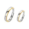 Кольца-кластеры из стерлингового серебра S925, один метр, солнечное кольцо для пары, регулируемое простое и роскошное указательный палец
