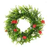 Decorative Flowers Artificial Straw Flower Wreath Festival Wreaths Spring Wildflower Garlands Window Door Hanging Pendants For Celebration