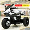 Bicicletas Ride-Ons Doki Toy Childrens Electric Motorcycle Triciclo 2-6 Meninos e Meninas Carro pode sentar pessoas carrinho de criança bateria 2023 Drop de Dhzwx