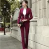 Damen Zweiteilige Hosen 2024 Büro Uniform Formal Blazer Set Elegante Anzüge Weibliche Business Arbeitshose Frauen 2 Sets Mode Kleidung Outfits