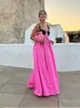 2024 verão sem costas rendas até cinta de espaguete estilingue dres elegante fora do ombro solto feminino férias praia vestido roupões 240314