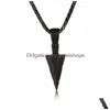 Pendant Necklaces Hip Hop Vintage Men Arrow Necklace Delicate Triangle Spearhead Arrowhead For Punk Gift Jewelry Drop Delivery Pendant Dhioc