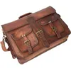 Cuero DHK 18 pouces Vintage fait à la main en cuir voyage messager bureau sac à bandoulière porte-documents pour ordinateur portable ordinateur collège sac cartable F 240309