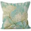 Pillow Nordic Style Green Leaf Plant Decorative Pillowcase Linen Home Living Room Sofa Car Seat Cover Multifunctional